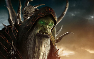 Bearded man green eyes horned - his forehead free wallpaper