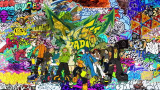 Group graffiti art wall people - a large group of people free wallpaper