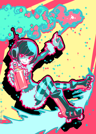 Snowboarder air spray paint effect - the background of the image free wallpaper