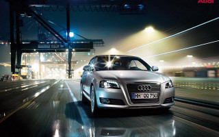 Silver car night street headlights 2 - bernt tunold free wallpaper