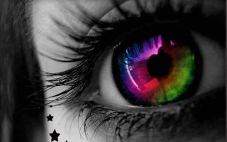 Close up eye rainbow eyeliner - a close up of a persons eye free wallpaper
