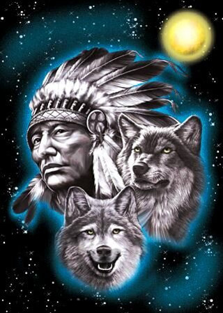 Native american chief wolves full - incredible free wallpaper