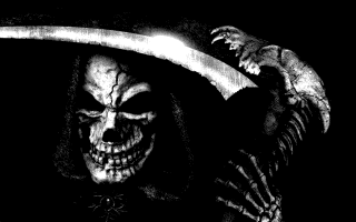 Skeleton knife skull face hand - death free wallpaper