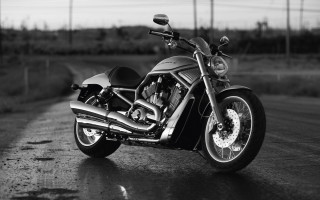 Motorcycle parked road field grass 2 - cinematic photography free wallpaper