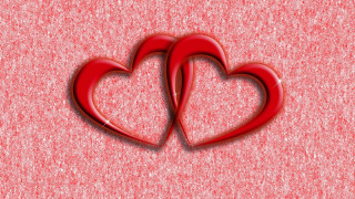 Red hearts couple pink romantic - anne dunn free wallpaper
