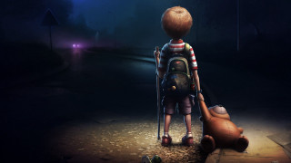 Boy backpack dark teddy bear - a boy free wallpaper