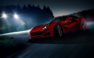 Red sports car night road 6 - bernardo cavallino free wallpaper