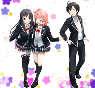 Anime characters floral background white - aimitsu free wallpaper
