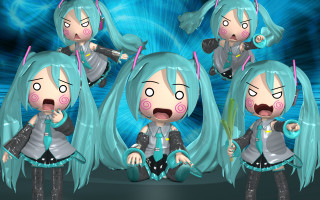Blue hair cartoon girls surreal - a blue swirl free wallpaper