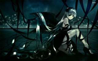 Woman sitting dark room black - background free wallpaper for desktop