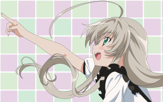 Girl long hair pointing finger - in the air free wallpaper