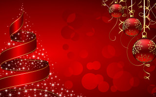 Red christmas card gold ribbon - a gold ribbon free wallpaper
