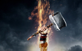 Fire axe man sky rain - a fire and sky background free wallpaper