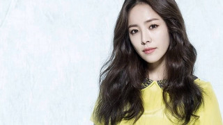 Woman yellow shirt long dark - a white wall free wallpaper