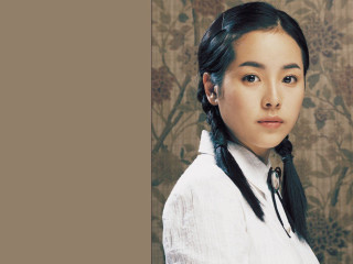 Woman long black hair white 2 - net art free wallpaper