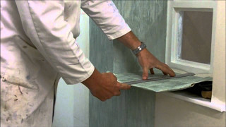 Man cutting paper knife window - a piece of paper free wallpaper
