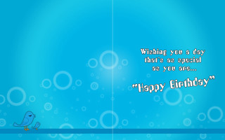 Blue birthday card bird special - happy free wallpaper