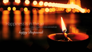 Lit candle happiness quote blurry - free new year wallpaper