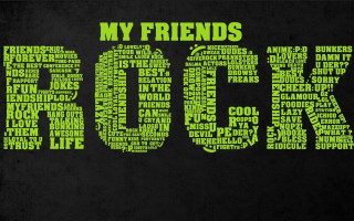 Black green poster my friends 3 - cool free wallpaper