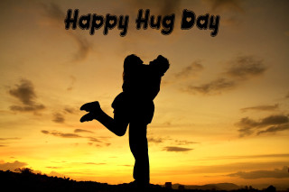 Sunset kiss silhouette beach orange - happy free wallpaper