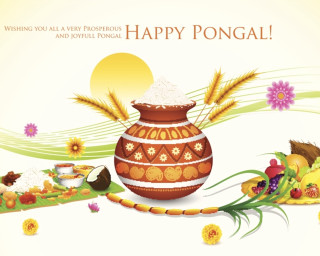 Happy pongal rice vase flowers - happy free wallpaper