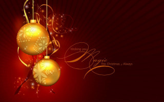 Red gold christmas card ornaments - gold free wallpaper
