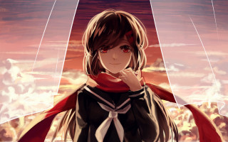 Woman black dress red scarf - red scarf free wallpaper
