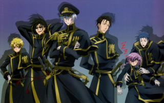 Anime characters uniform guns group - their hand free wallpaper