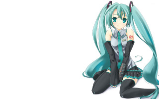 Girl long blue hair sitting - aguri uchida free wallpaper