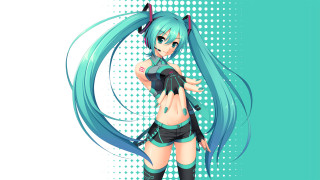 Blue haired woman anime hatsune - long blue hair free wallpaper