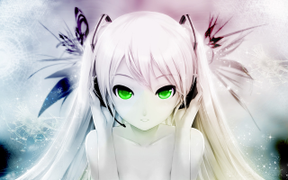 Green eyed white haired winged - white hair free wallpaper