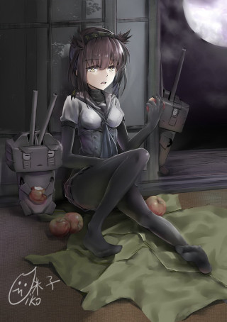 Girl sitting floor knife hand - a girl free wallpaper
