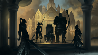 Group hallway clocktower night fullmoon - andreas rocha free wallpaper