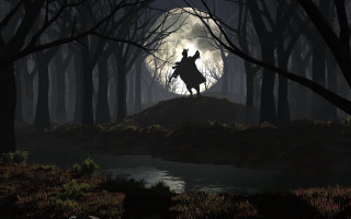 Man horse forest full moon - a man riding free wallpaper
