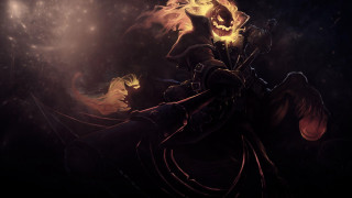 Man riding horse flame demon - a flame free wallpaper
