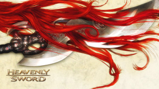 Red haired woman sword skull - a skull free wallpaper