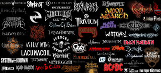Fonts logos black background white 2 - metal free wallpaper