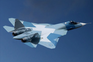 Fighter jet blue sky white 3 - foto realistic free wallpaper