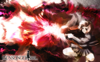 Woman holding gun flower painting - action painting free wallpaper
