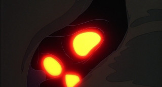 Red light glowing eyes furry - a white outline free wallpaper