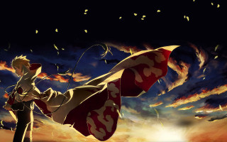 Man flag clouds stars fantasy - a matte painting free wallpaper