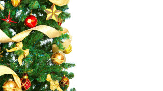 Christmas tree ribbon ornaments white - text free wallpaper