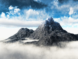 Snowy mountain cloudy sky foreground - a mountain free wallpaper
