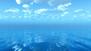 Blue ocean clouds sky above - ocean free wallpaper