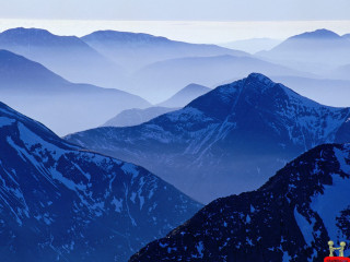 Mountain range red bench clouds - a few mountain free wallpaper
