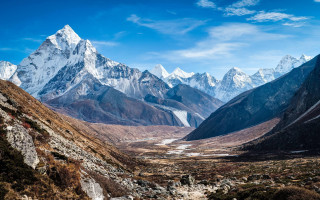 Mountain range river snow capped 6 - a mountain range free wallpaper