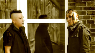 Two men window shadow person - behind them free wallpaper