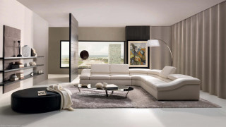 Living room white couch black 3 - neutral free wallpaper