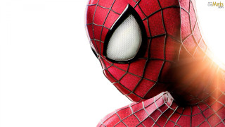 Spider man face closeup white - eye free wallpaper