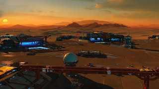 Space station desert sunset sunrise - star citizen halo free wallpaper